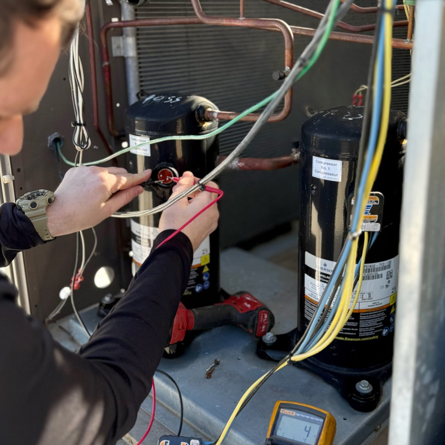Retro Air Technician Performing A Repair