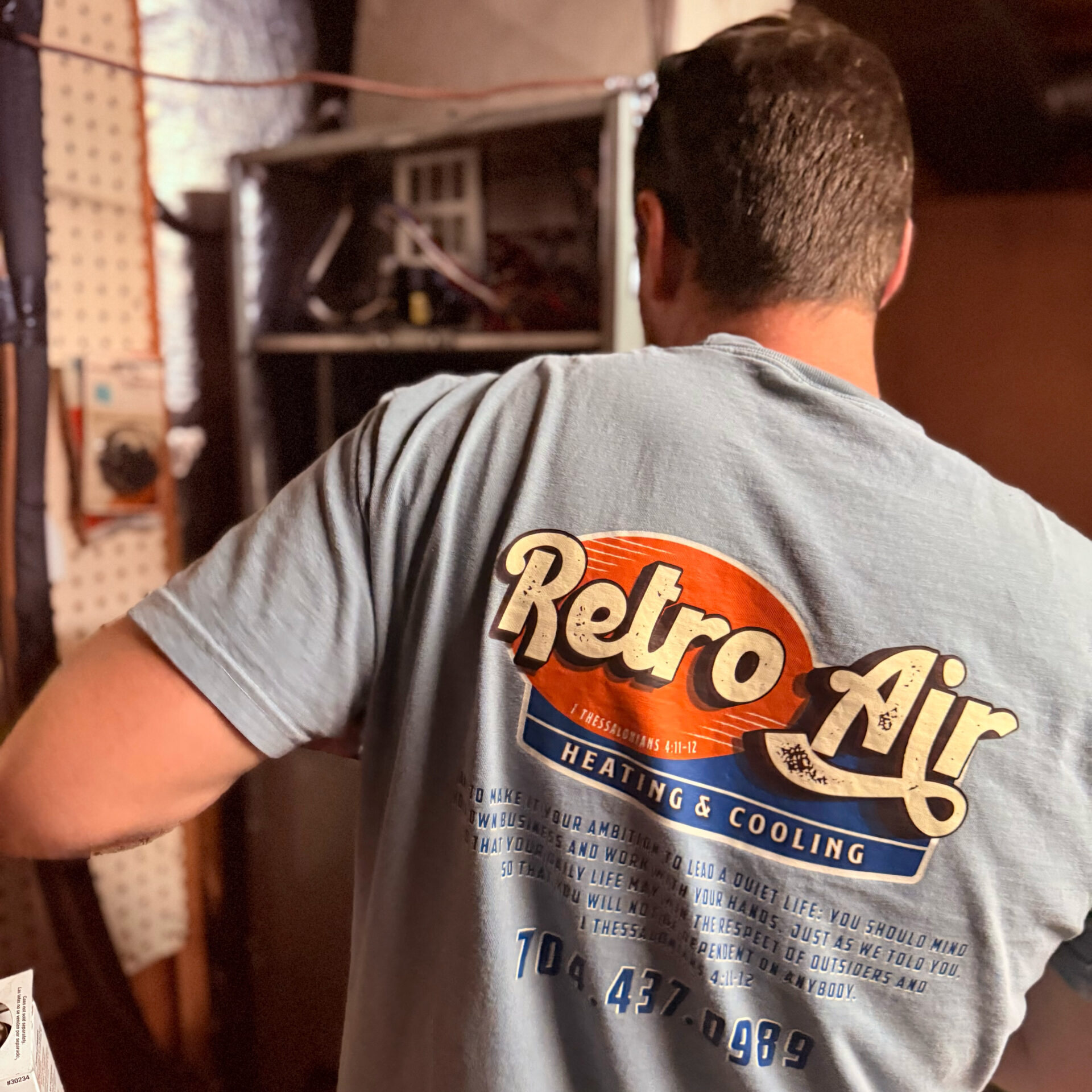 Retro Air Technician Performing A Repair